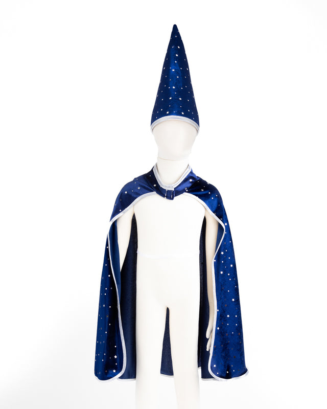 Blue and Silver Sparkle Wizard Cape and Hat (4-6 Years)