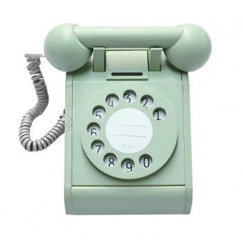 Retro Wooden Coin Telephone - Green