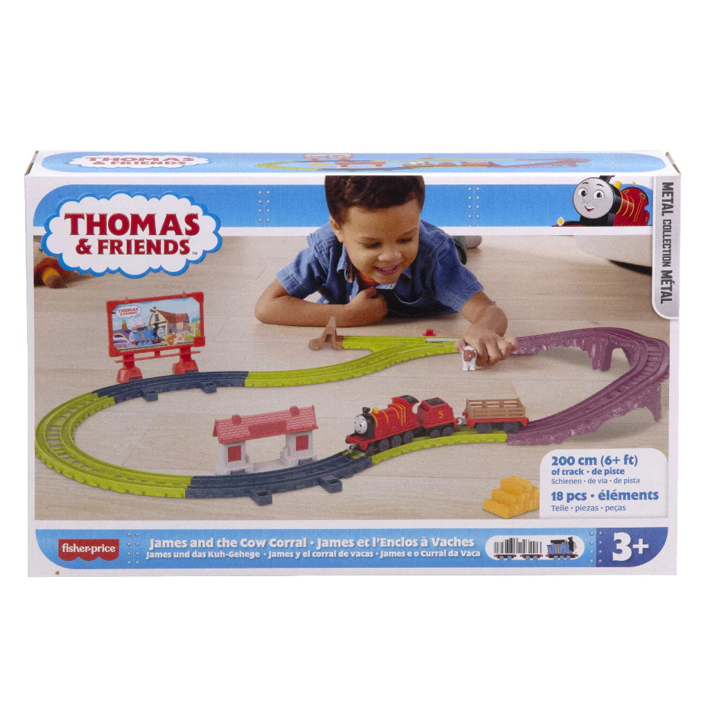 Die-Cast Push Along Train and Track Set - James and the Cow Corral