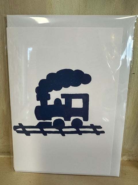 Birthday Card - Steam Train - Dark Blue