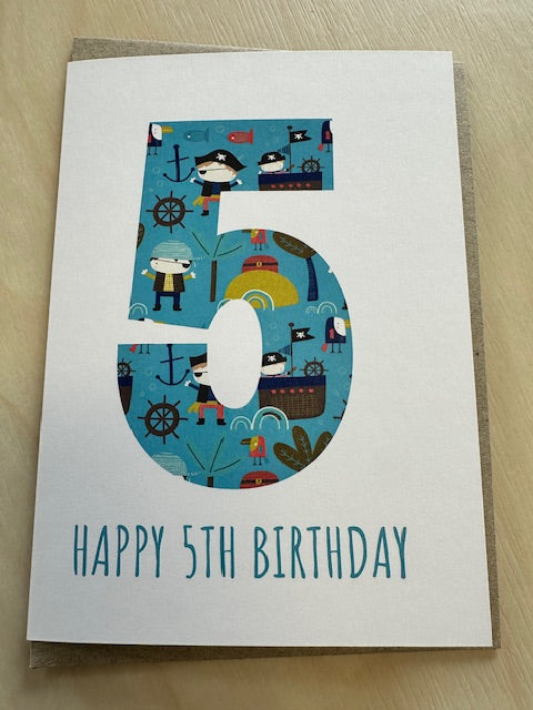 5th Birthday Card - Pirates