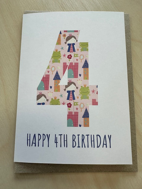 4th Birthday Card - Princess