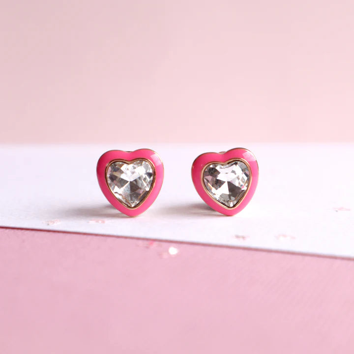 Mon Coco - Bling Heart Clip-On Earrings