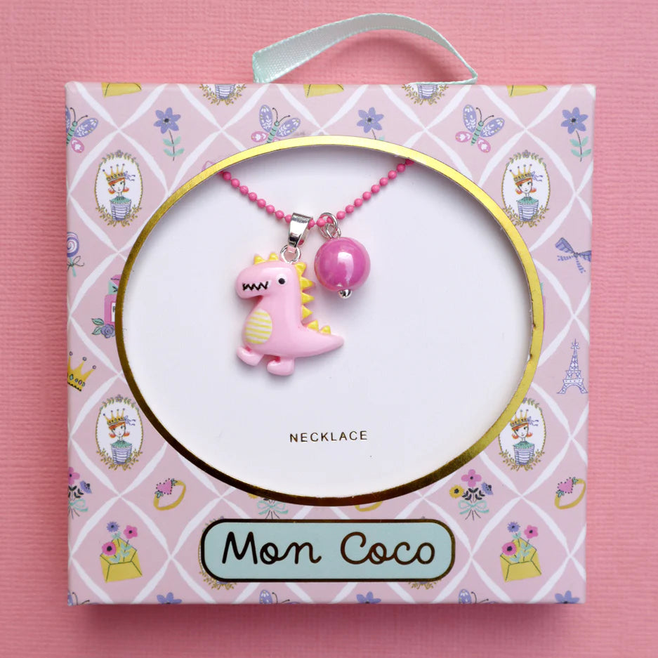 Mon Coco - Pink Dinosaur Necklace