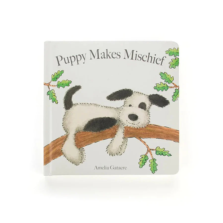 Puppy Makes Mischief Board Book (featuring Bashful Black and Cream Puppy)