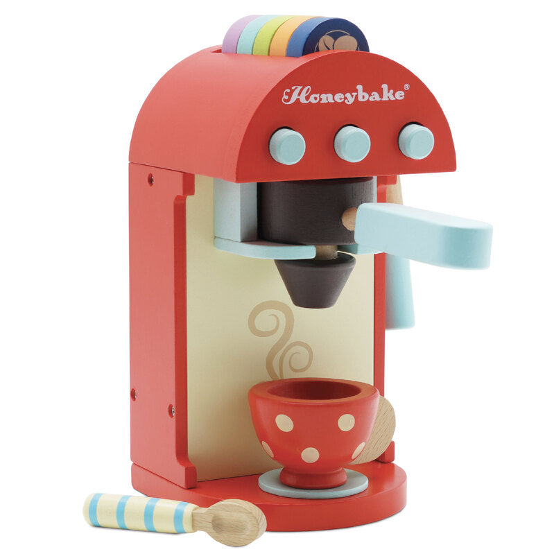 Honeybake - Wooden Toy Coffee Machine & Pods