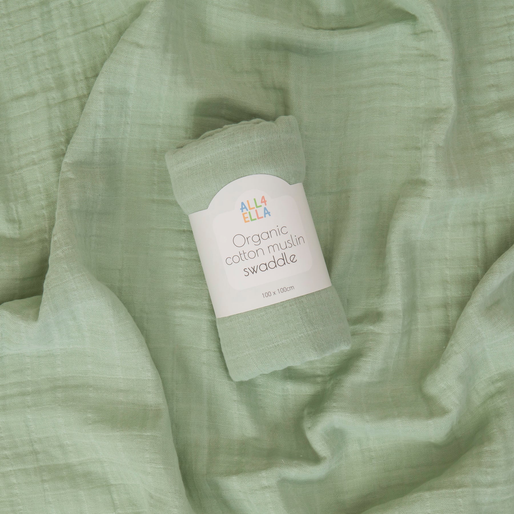 Organic Cotton Muslin Swaddle - Sage