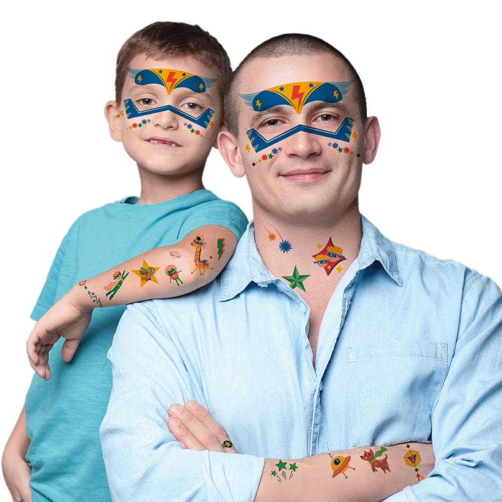 Superheroes Face Stickers and Tattoos