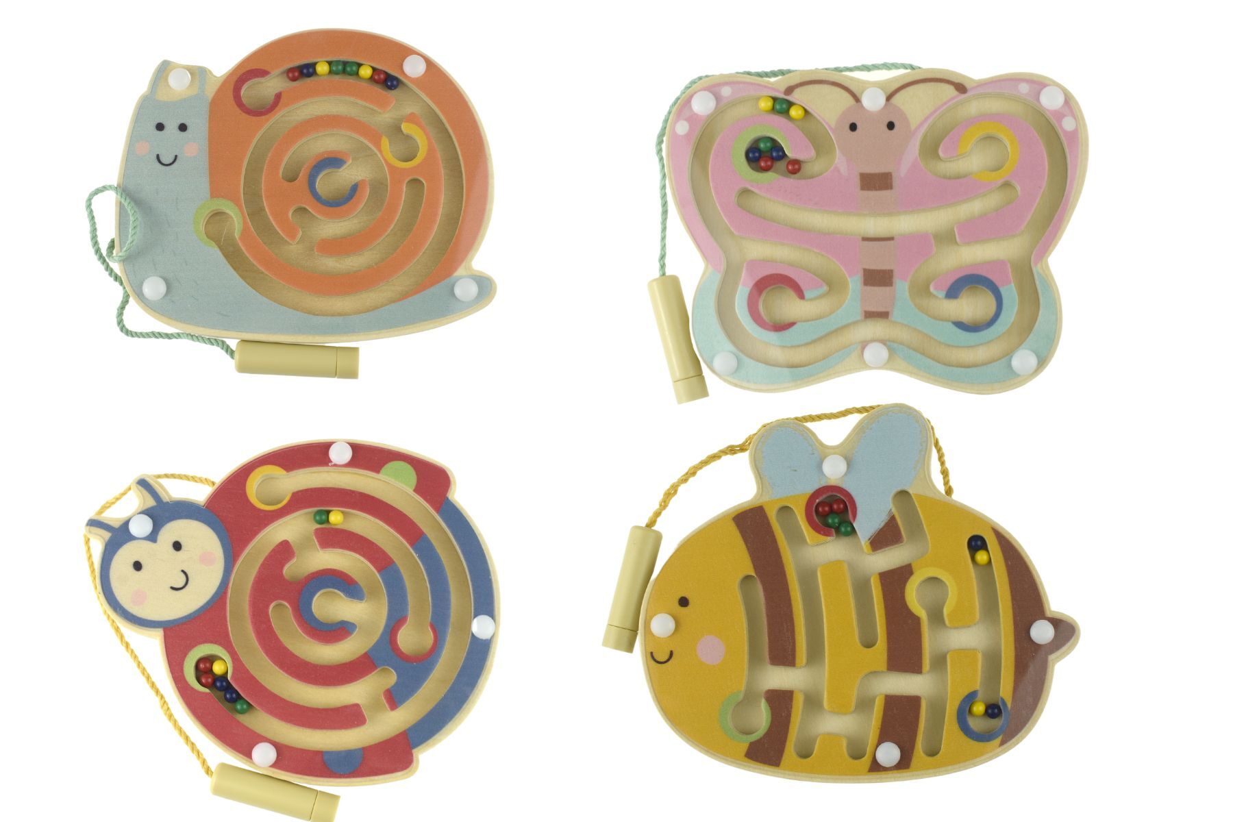 Kaper Kidz - Wooden Magnetic Labyrinth - Spring Insects - Assorted