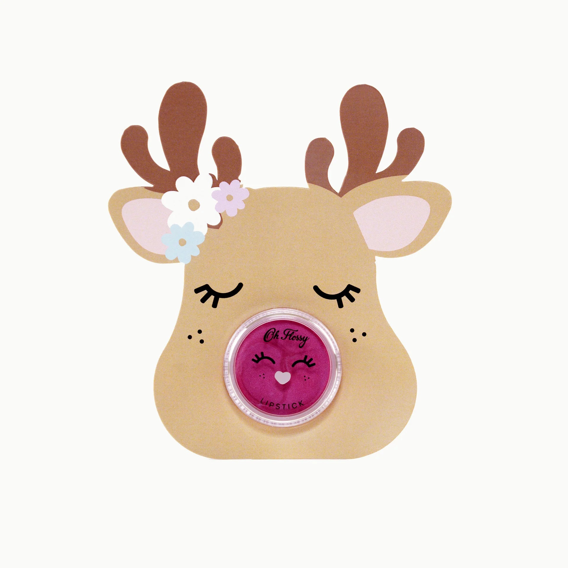 Lipstick Stocking Stuffer - Rudolf Pink Ears with Flowers