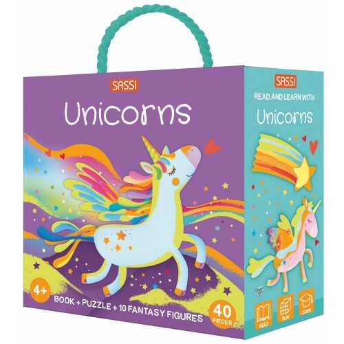 3D Puzzle & Book Set - Read and Learn with Unicorns