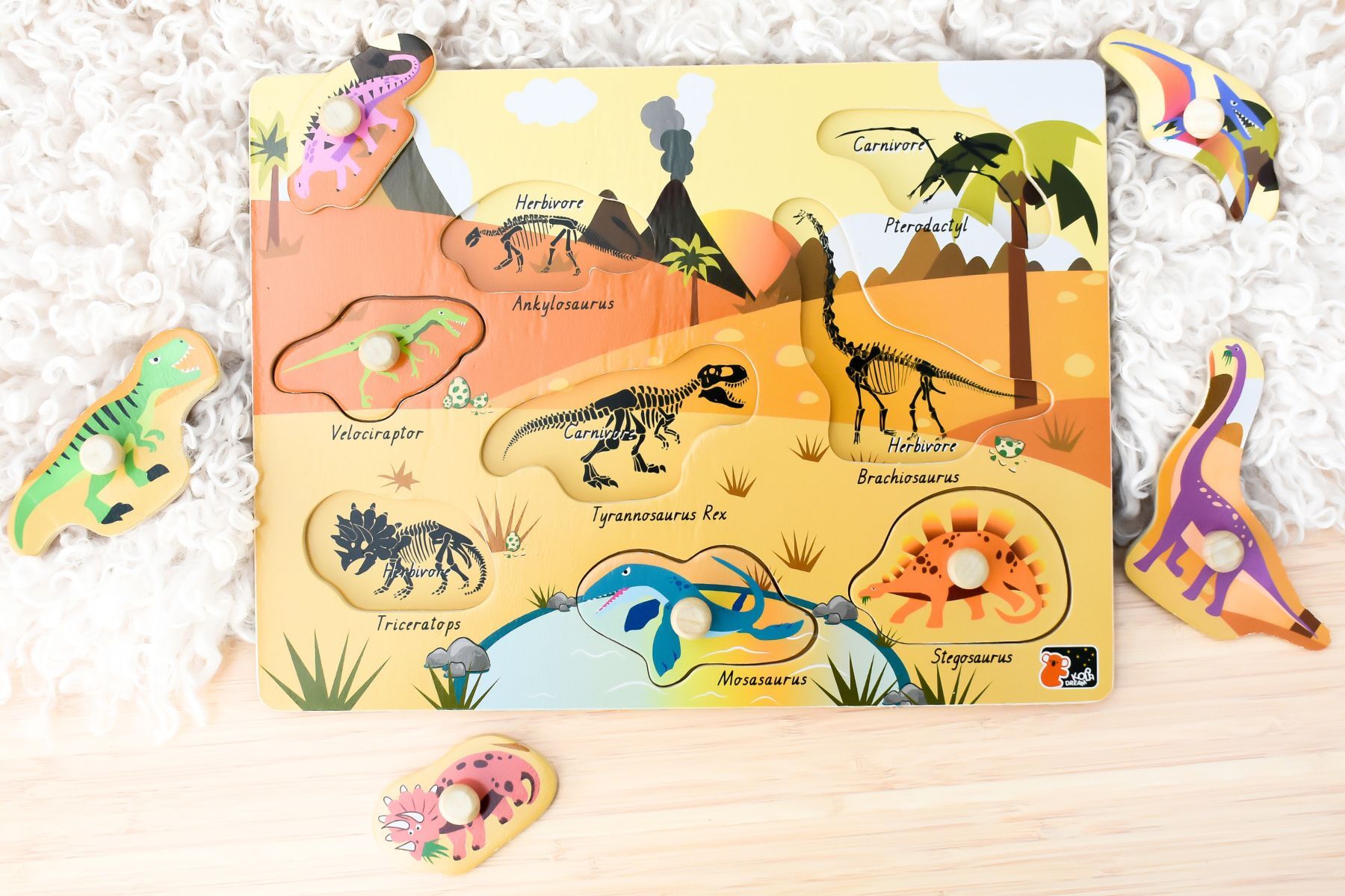 Koala Dream - 2 in 1 Dinosaur Peg Puzzle