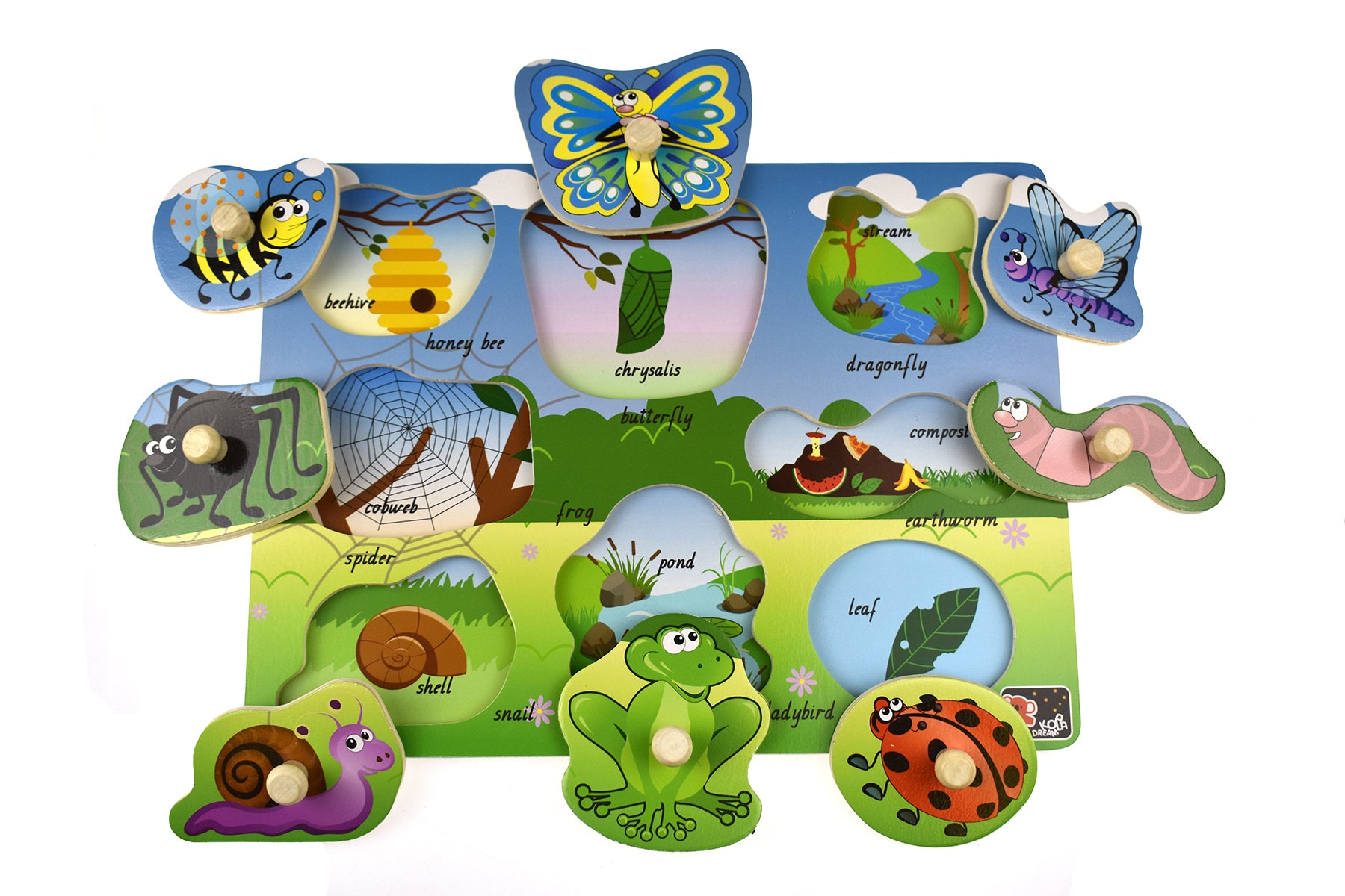 Koala Dream - 2 in 1 Minibeasts Insect Peg Puzzle