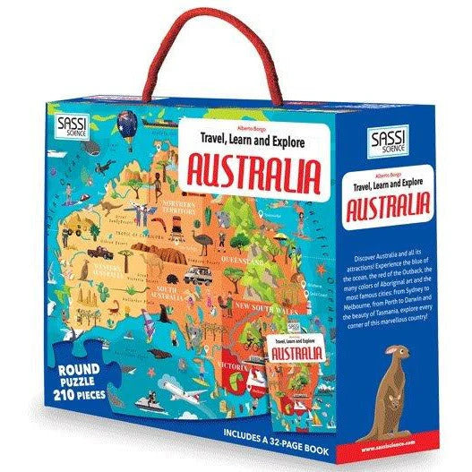 Travel, Learn and Explore - Puzzle and Book Set -  Australia, 210 pcs