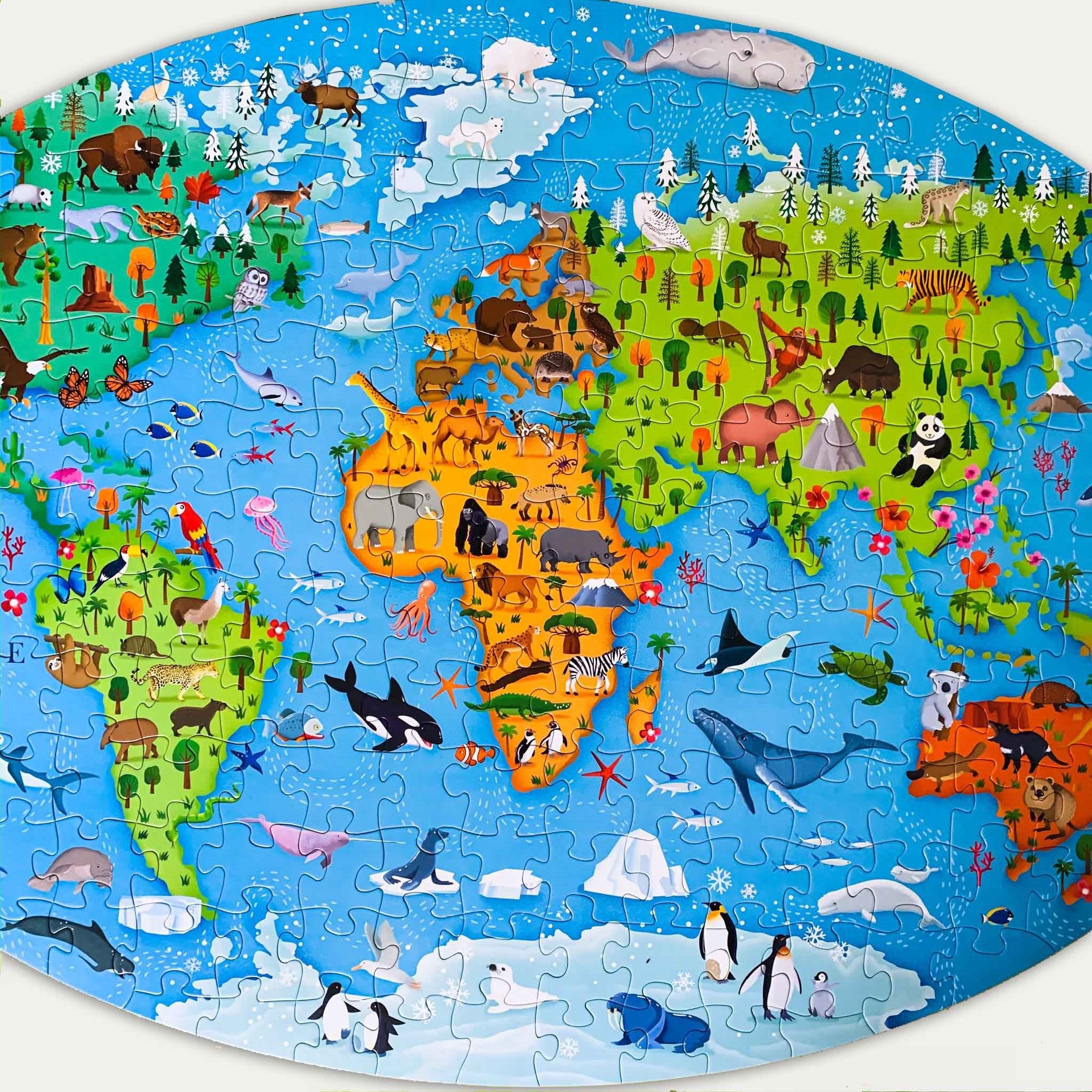 Sassi - Travel, Learn and Explore - Puzzle and Book Set -  Endangered Species of the Planet, 205 pcs