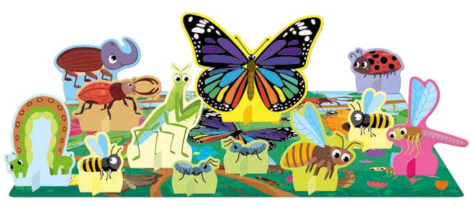 3D Puzzle & Book Set - Learn the Names of Insects