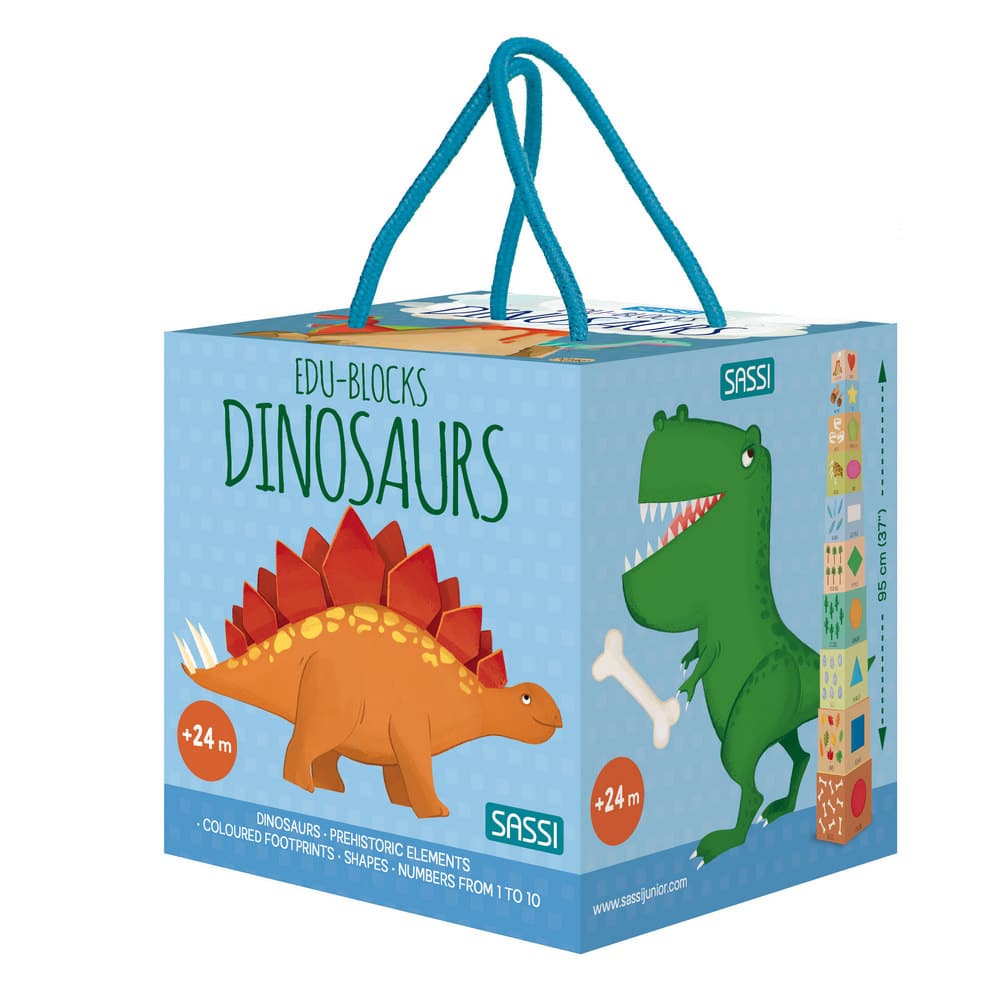 Edu-Blocks - Dinosaurs Stacking Blocks & Book Set