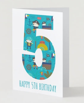 5th Birthday Card - Pirates