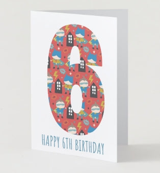 6th Birthday Card - Superhero