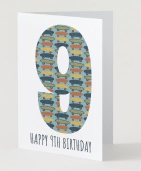 9th Birthday Card - Skateboards