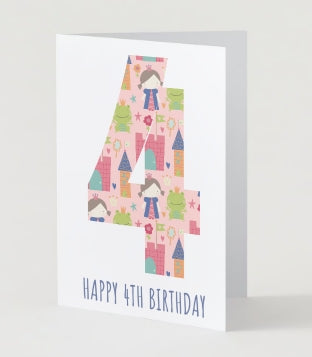 4th Birthday Card - Princess