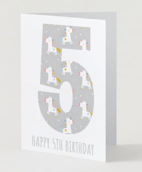 5th Birthday Card - Unicorn