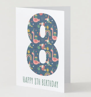 8th Birthday Card - Birds