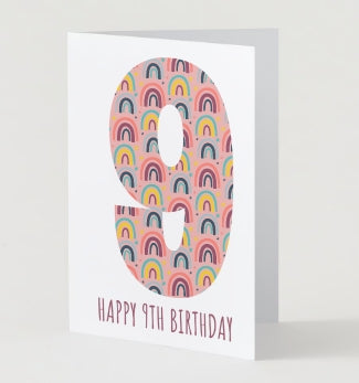 9th Birthday Card - Rainbows