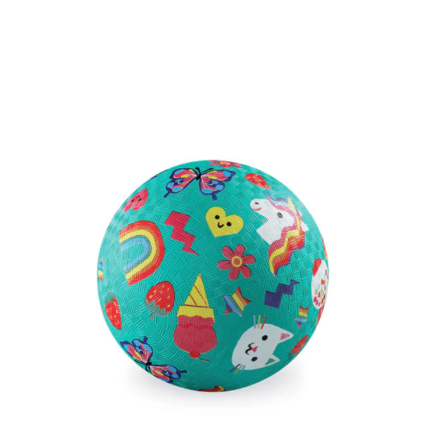 5 inch Playground Ball - Smiley Aqua