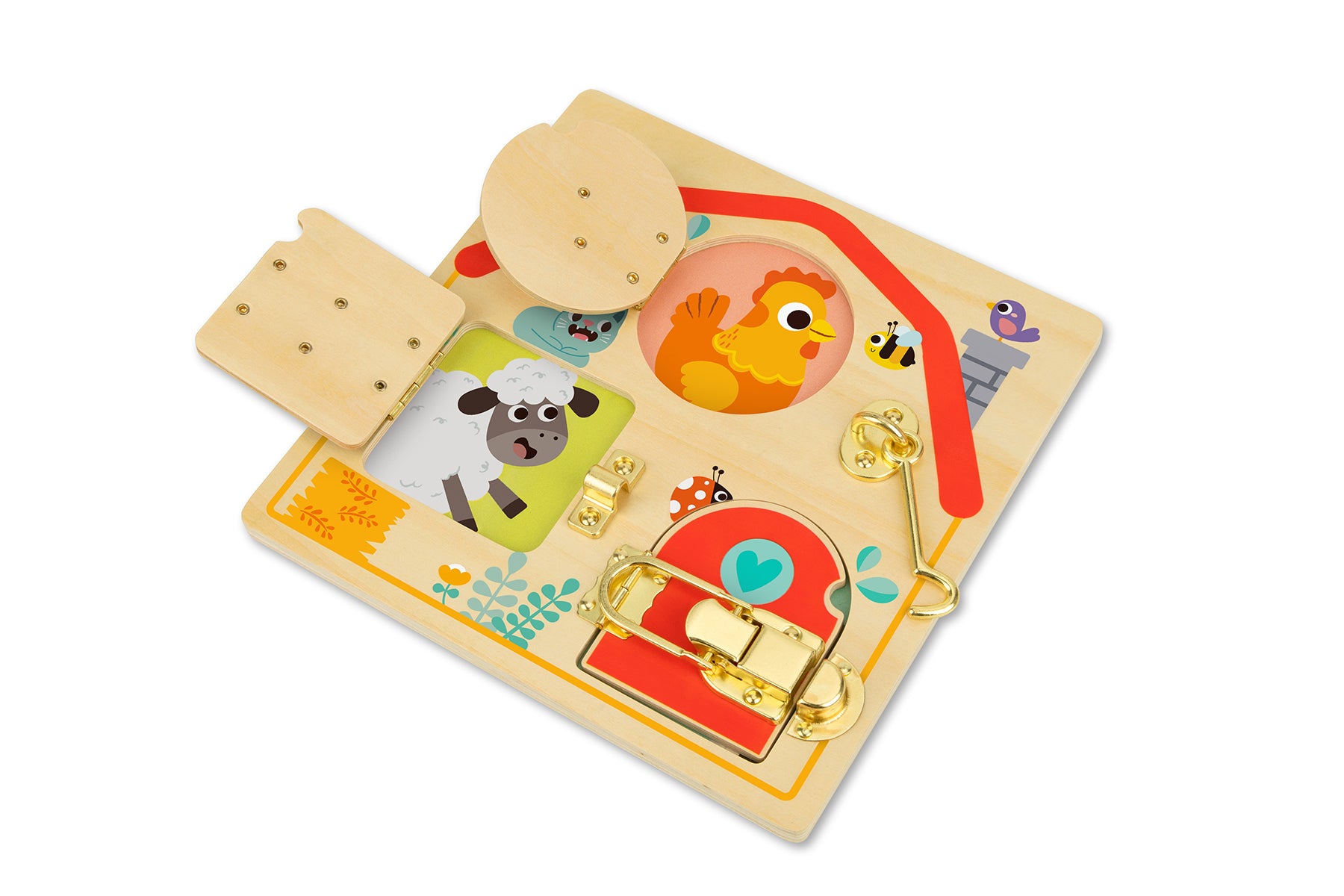 Tooky Toy - Latches Activity Wooden Puzzle Board