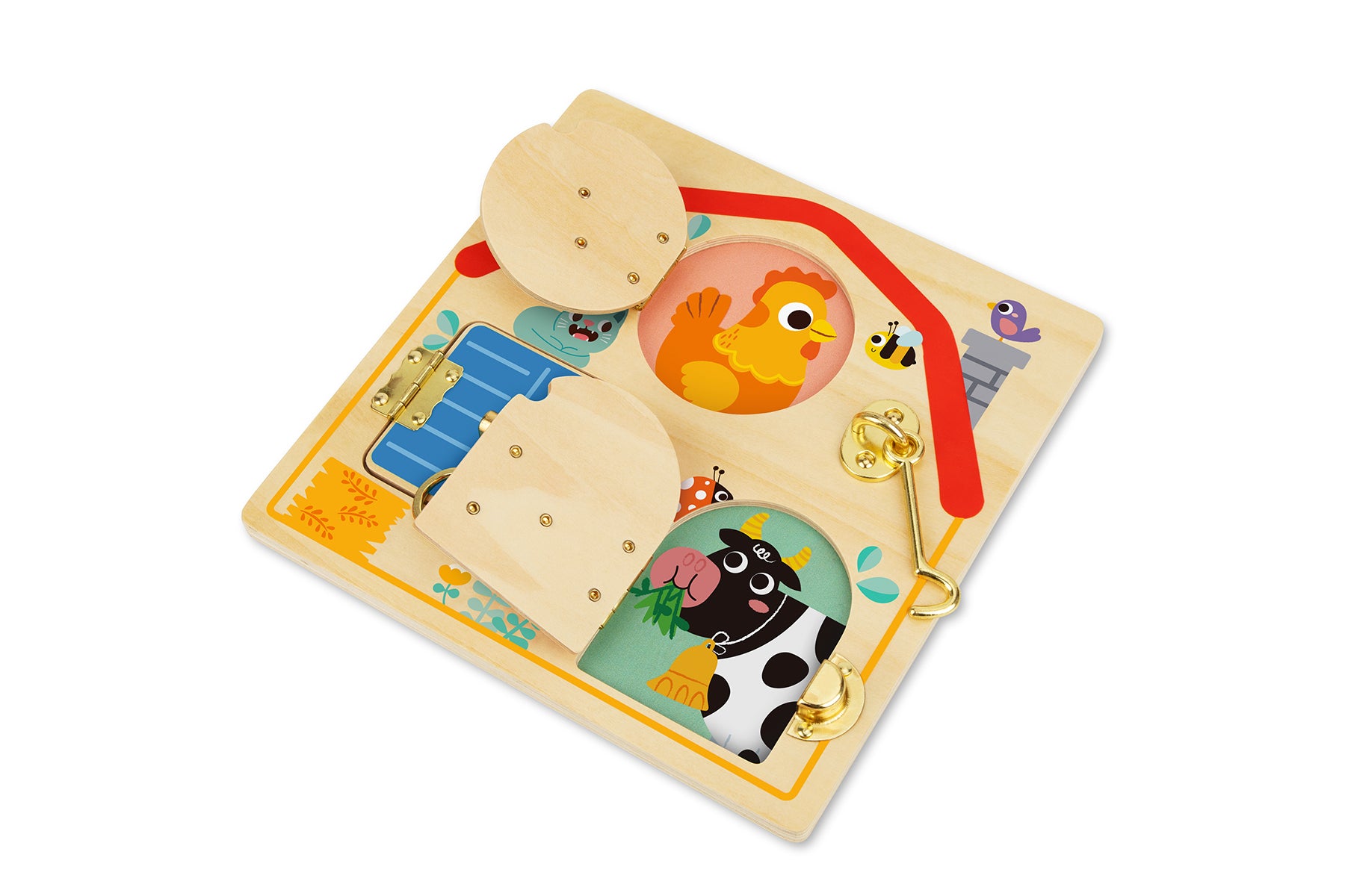 Tooky Toy - Latches Activity Wooden Puzzle Board