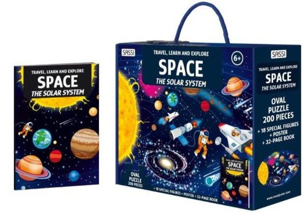 Travel, Learn and Explore - Puzzle and Book Set -  Space (200 pcs)