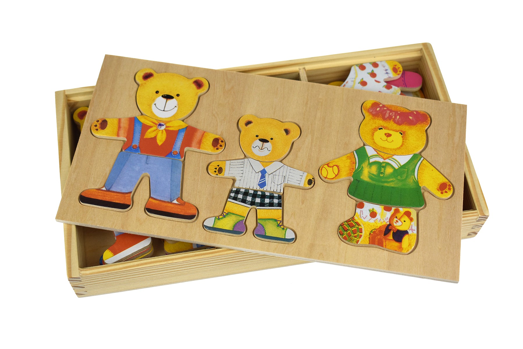 Mix n Match Wooden Dressing Bear Family