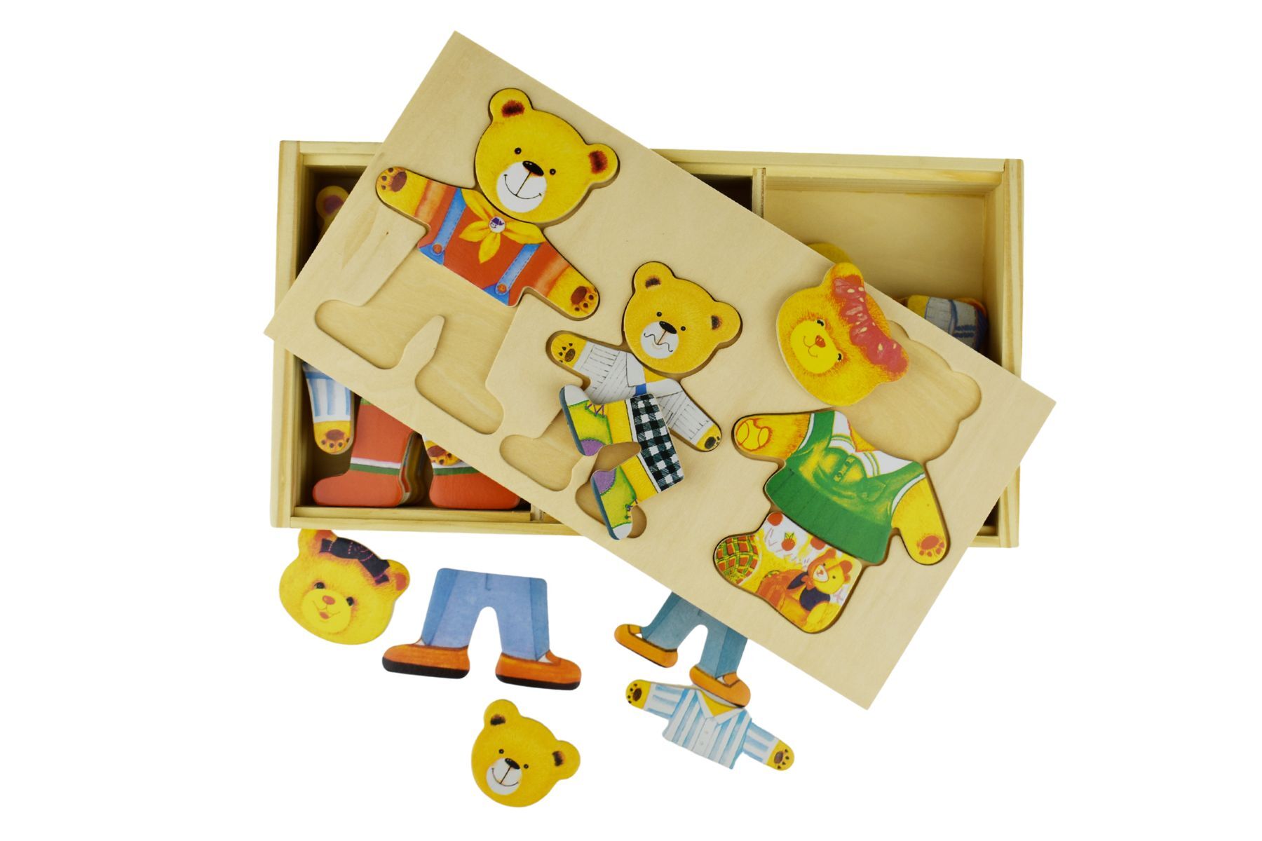 Kaper Kidz - Mix n Match Wooden Dressing Bear Family