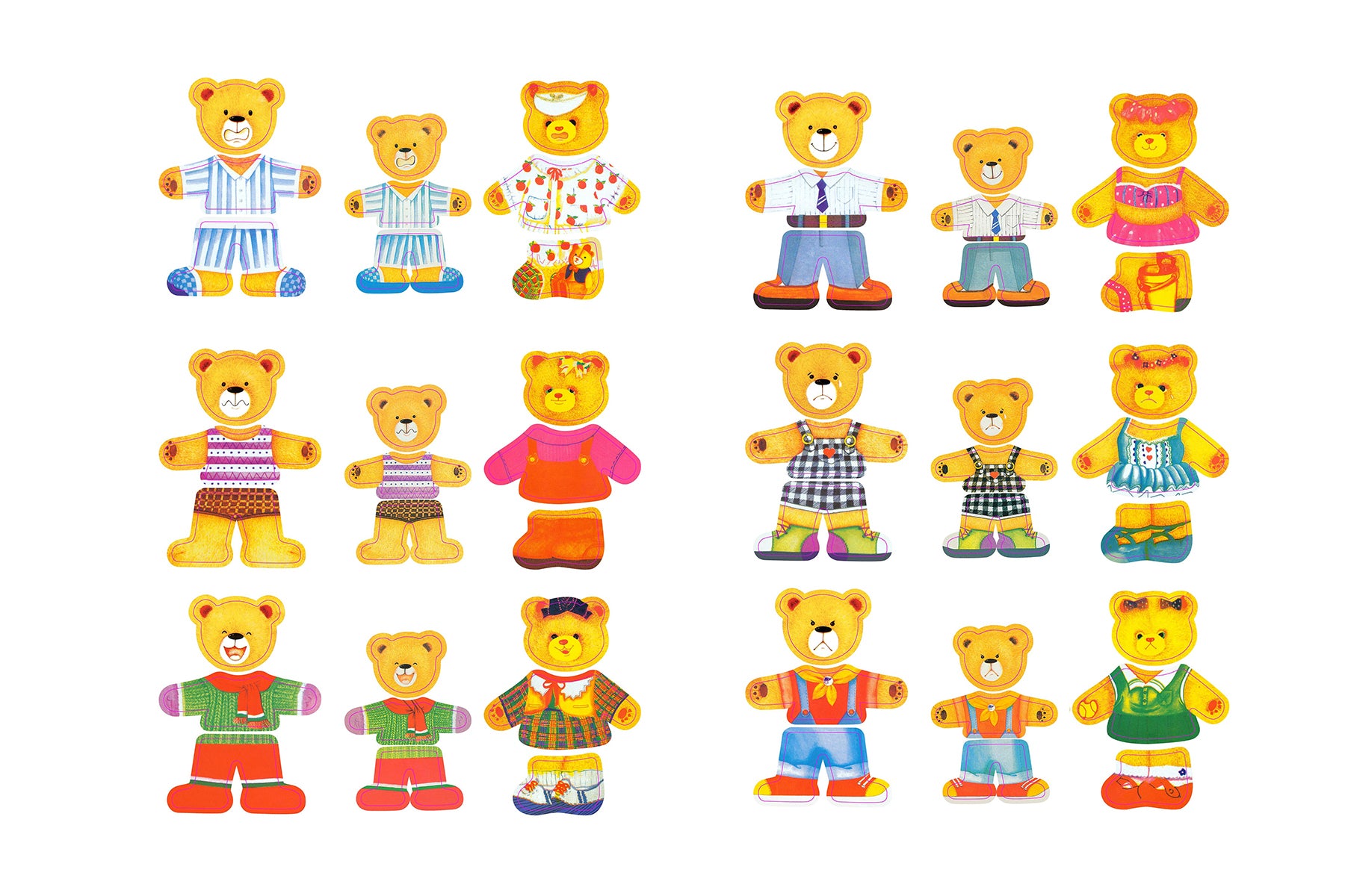 Kaper Kidz - Mix n Match Wooden Dressing Bear Family