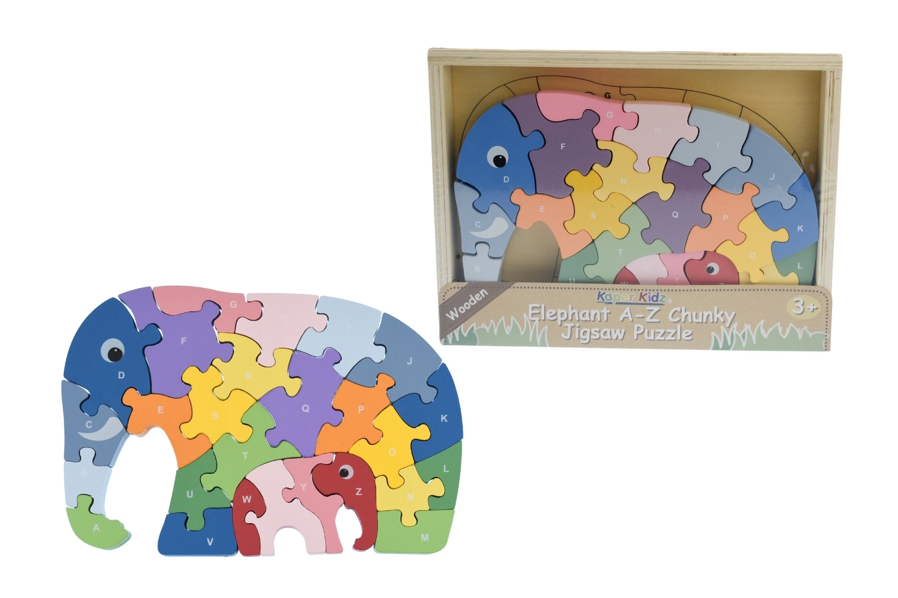 Kaper Kidz - Elephant A-Z Chunky Jigsaw Puzzle