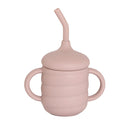 All4Ella - Silicone Sippy Cup with Straw - Dusty Pink