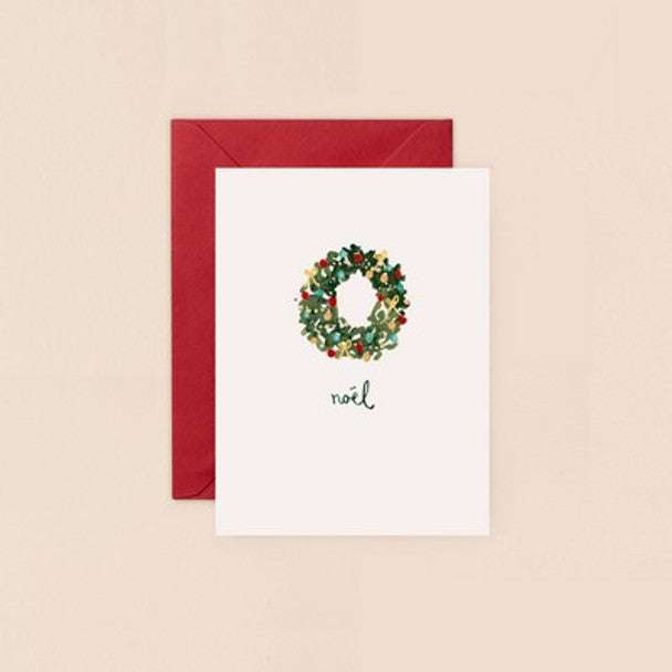 Christmas Card - Small Card - Wreath Noel