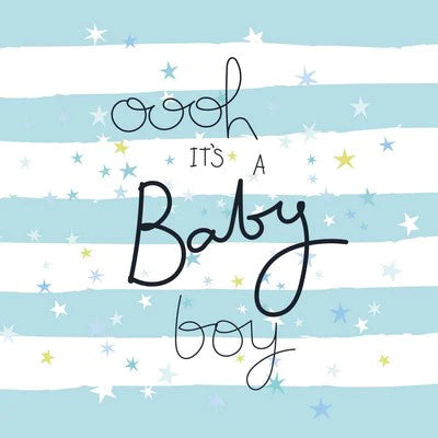 New Baby Card - Baby Boy Stripes