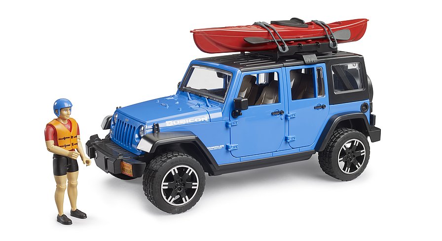 Jeep Wrangler Rubicon Unlimited with Kayak and Kayaker (02529)