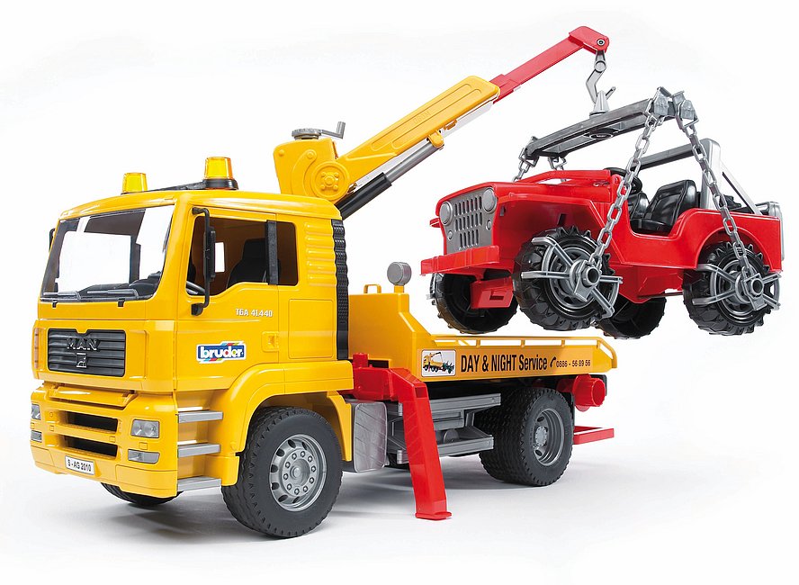 1:16 MAN TGA Breakdown Truck with Cross Country Vehicle (02750)