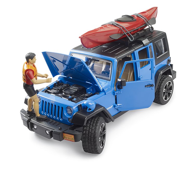 Jeep Wrangler Rubicon Unlimited with Kayak and Kayaker (02529)