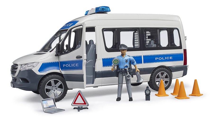 1:16 Mercedes-Benz Sprinter Police Emergency Vehicle with Policeman and Light & Sound Module (02683)