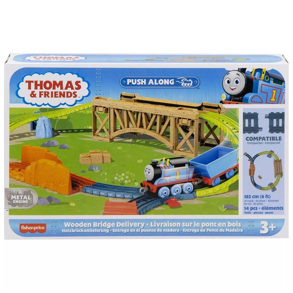 Thomas & Friends™ - Die-Cast Push Along Train and Track Set - Wooden Bridge Delivery Set