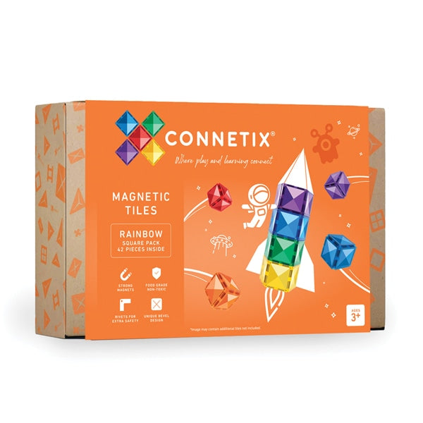 Connetix 42 Piece Rainbow Square Pack