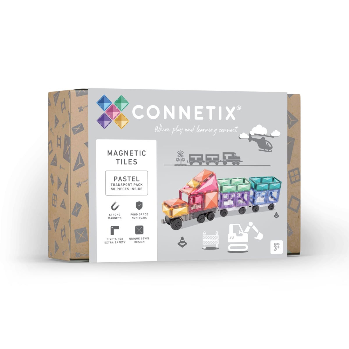 Connetix 50 Piece Pastel Transport Pack