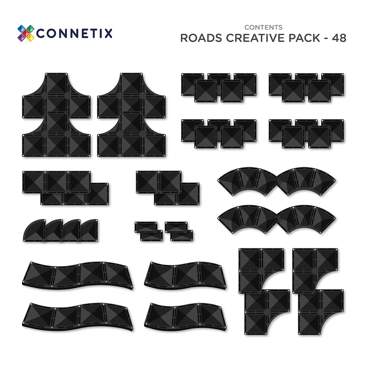 Connetix 48 Piece Creative Roads Pack