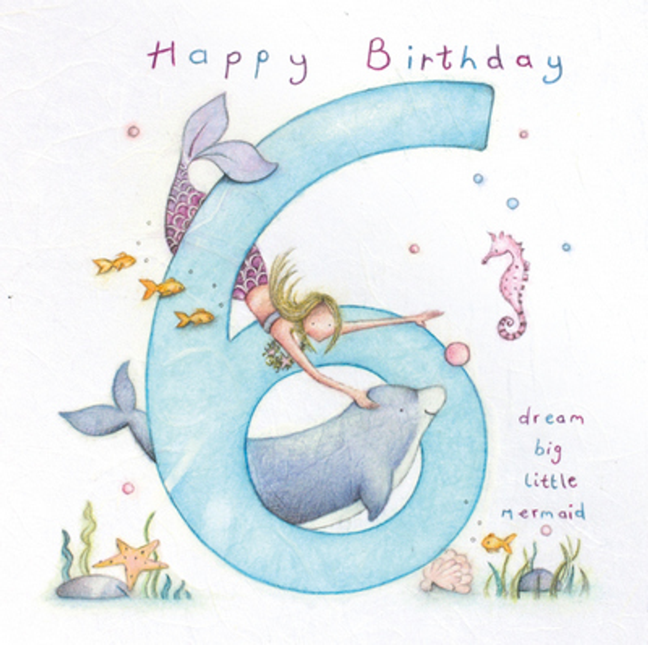 6th Birthday Card - Little Mermaid