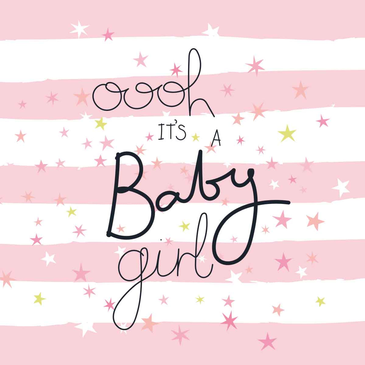 New Baby Card - Baby Girl Stripes