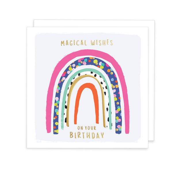 Birthday Card - Birthday Rainbow Magical Wishes